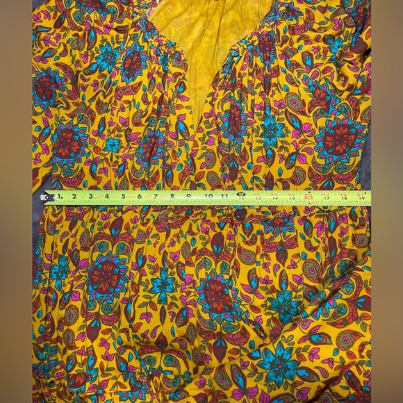 House of Harlow 1960 boho floral paisley print  long sleeve maxi dress size M - Picture 10 of 12